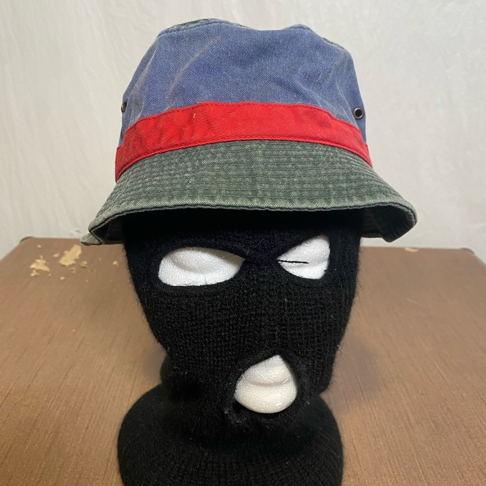 Colorful Vintage 3-Tone Denim Bucket Hat